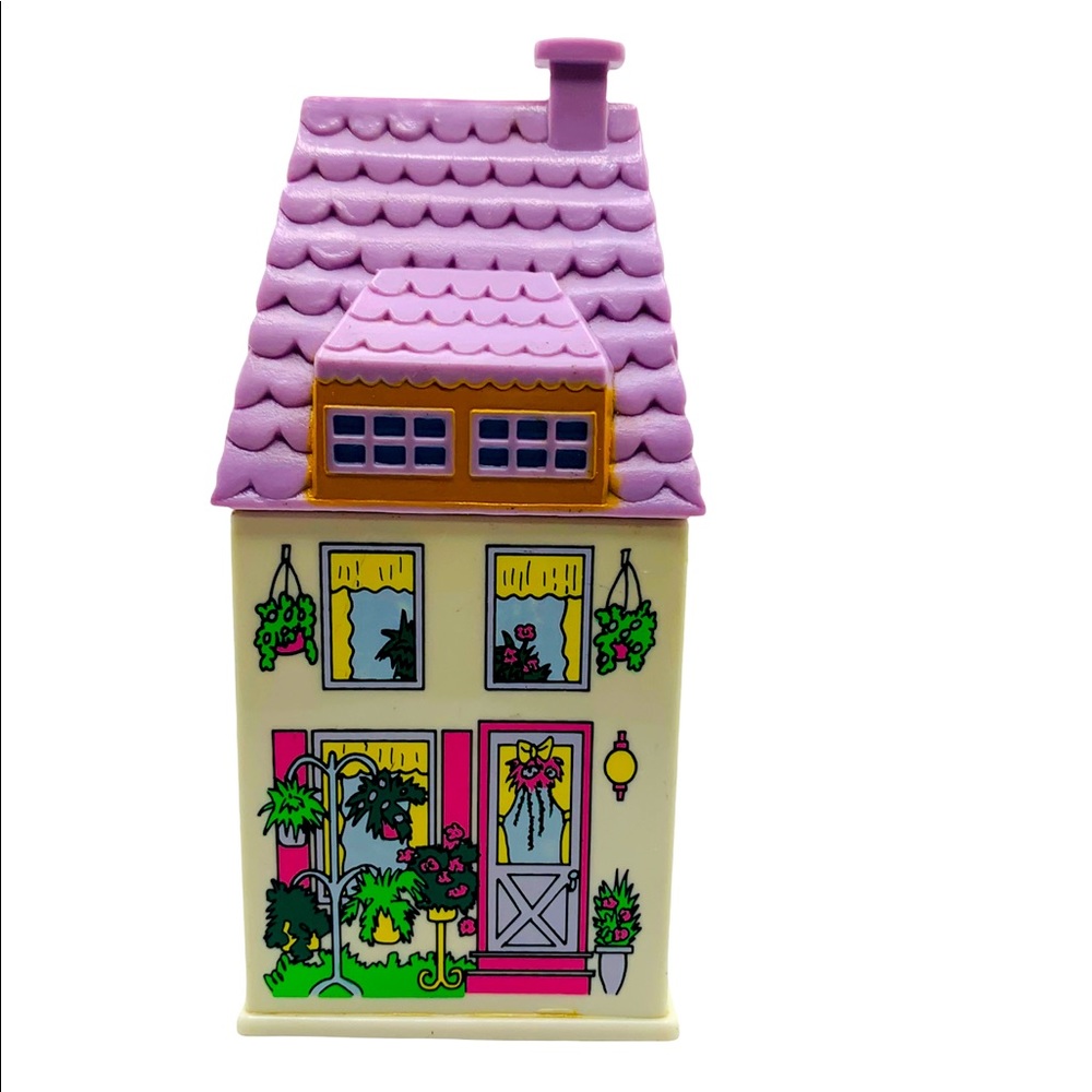 Vintage 1993 plastic flower shop toy, trinket box